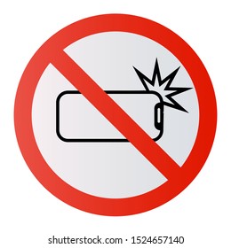 No Ban Stop sign No selfie sticks No photos No camera Vector phone photography forbidden sign symbol icon monopod selfie prohibited Beware hand hold sticks circle shape Caution signs