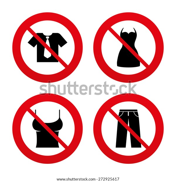 No Ban Stop Signs Clothes Icons Stock Vector (Royalty Free) 272925617