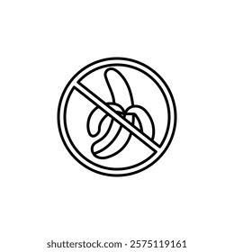 no banana icon Simple outline illustration
