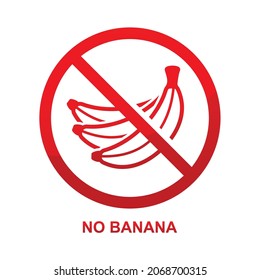 No banana sign isolated on white background vector illustration.