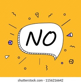 No Banner poster and sticker concept speech bubble message. Vector Illustration EPS10