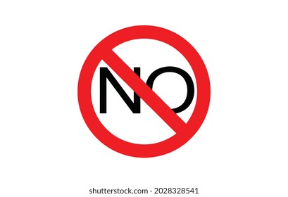 No. Banner, poster and sticker concept, geometric style with text No. White background. Vector Illustration