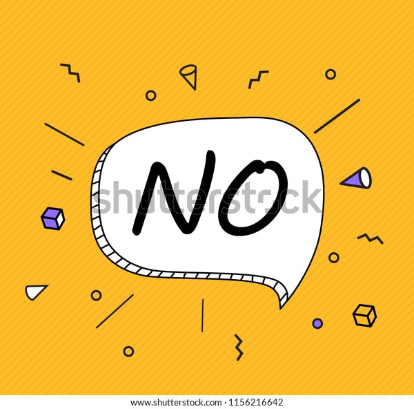 No Banner Poster Sticker Concept Speech Stock Vector (Royalty Free ...