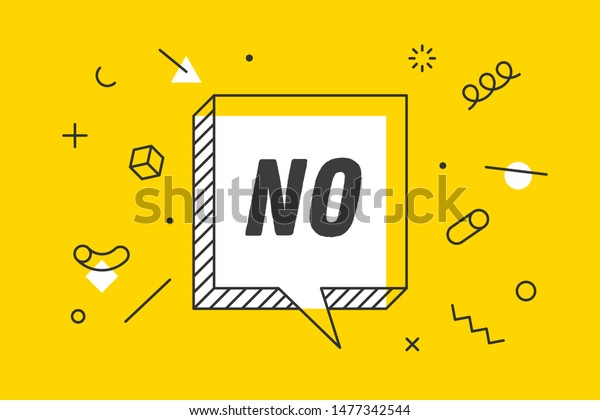 No Banner Speech Bubble Poster Sticker Stock Vector (Royalty Free ...