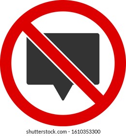 No banner vector icon. Flat No banner pictogram is isolated on a white background.