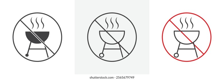 No barbecue with fire sign vector in black and colored versions