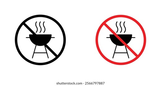 No barbecue with fire sign vector pack for apps and web UI designs