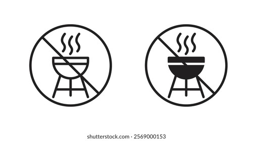 No barbecue with fire sign vector set vector graphics designs