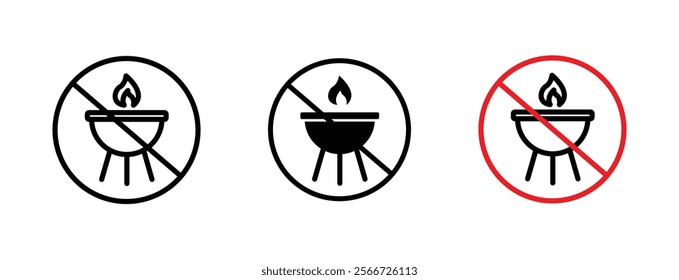 No barbecue with fire signs vector collection pack