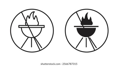 No barbecue with fire signs vector illustration pack