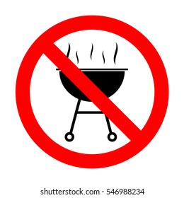 No Barbecue simple sign. 