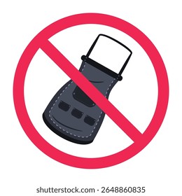 No barber apron sign, forbidden hair stylist apron symbol, no hairdresser apron sign
