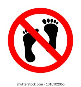 No bare feet flat vector illustration isolated on white background