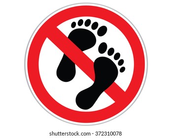 No Bare Feet .Vector