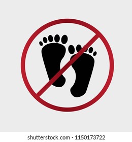No Bare Foot Image Vector