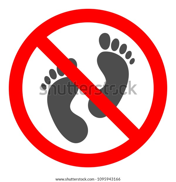 No Barefoot Sign Do Not Walk Stock Vector (Royalty Free) 1095943166 ...