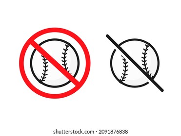 No hay béisbol. El béisbol está prohibido. Vector de ilustración