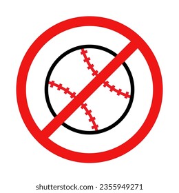 Kein Baseballzeichen auf weißem Hintergrund