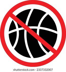 No Basketball Prohibition Sport Icon