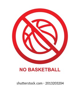 No basketball sign isolated on white background vector illustration