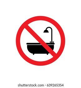 No Bathtub icon illustration isolated vector sign symbol