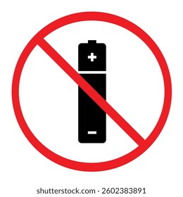 No Batteries or High Capacity Batteries Power Banks Allowed Sign with Thin Borner Line