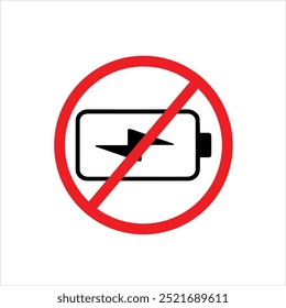 No battery charging sign icon lightning symbol. Battery, charge, charger, design, energy, gadget, icon, illustration, logo, phone, power, smartphone, symbol, technology and vector.