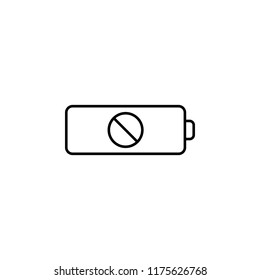 no battery. Element of photography icon for mobile concept and web apps. Thin line no battery can be used for web and mobile on white background