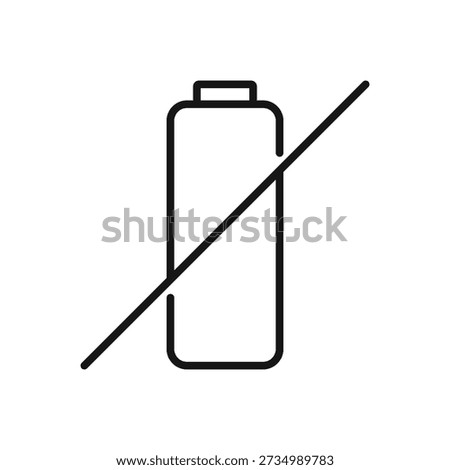 No battery icon with diagonal strike through