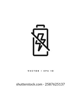 No Battery Icon. Editable Stroke