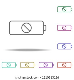 no battery icon. Elements of photography in multi color style icons. Simple icon for websites, web design, mobile app, info graphics