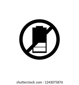 no battery icon vector on white background