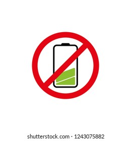 no battery icon vector on white background