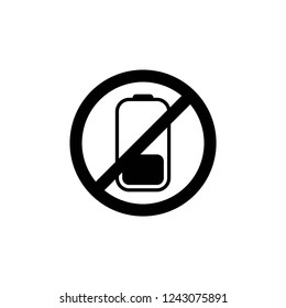 no battery icon vector on white background