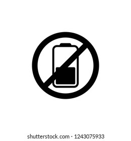 no battery icon vector on white background
