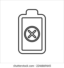 No battery vector icon in Line Style