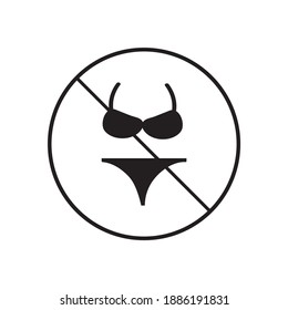 
No beachwear entry icon, flat design illustration