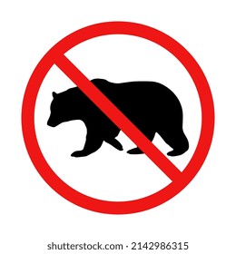 No Bear Sign On White Background Stock Vector (Royalty Free) 2142986315 ...