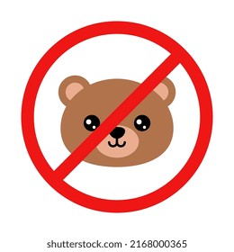 No Bear Sign on White Background