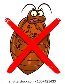 No bedbugs cartoon sign