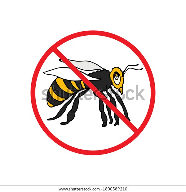 No Bee Ban Sign Anti Beetle Stock Vector (Royalty Free) 1800589210 ...