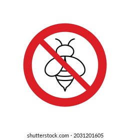 no bee icon Prohibited bee  icon. 