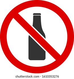 No beer bottle vector icon. Flat No beer bottle pictogram is isolated on a white background.