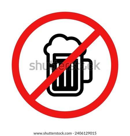 No Beer Sign on White Background