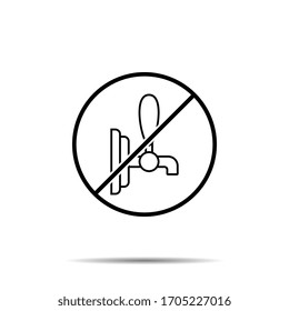 No beer tap icon. Simple thin line, outline vector of saint patricks day ban, prohibition, embargo, interdict, forbiddance icons for ui and ux, website or mobile application