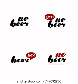 No beer text logotype. Vector logo.