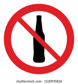  No beer vector. Not allow   beer bottle. The red circle prohibiting sing 