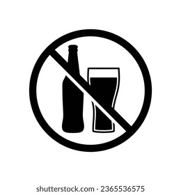  No beer vector. Not allow   beer bottle. The red circle prohibiting sing 