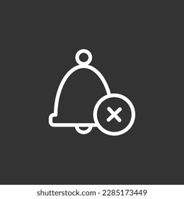 No bell icon, bell crossed out, editable stroke, line style