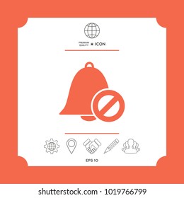 No bell icon. Prohibition sign. Stop symbol